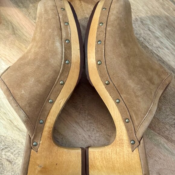 UGG Abbie Tan Suede Clogs, Studded, Sherpa Footbed – Women’s Size 8 - Picture 6 of 14